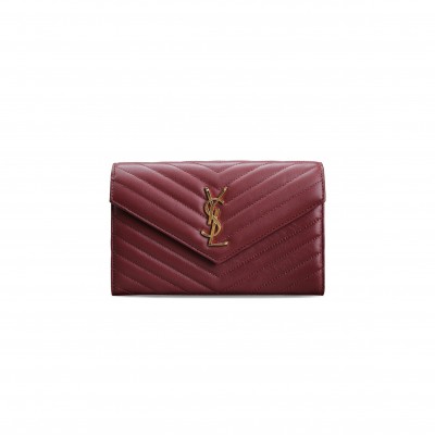 YSL CASSANDRE ENVELOPE CHAIN WALLET IN LAMBSKIN 3778285120054 (22.5*14*4cm)